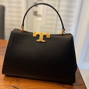 Eleanor Tory Burch Black Satchel with Gold Logo